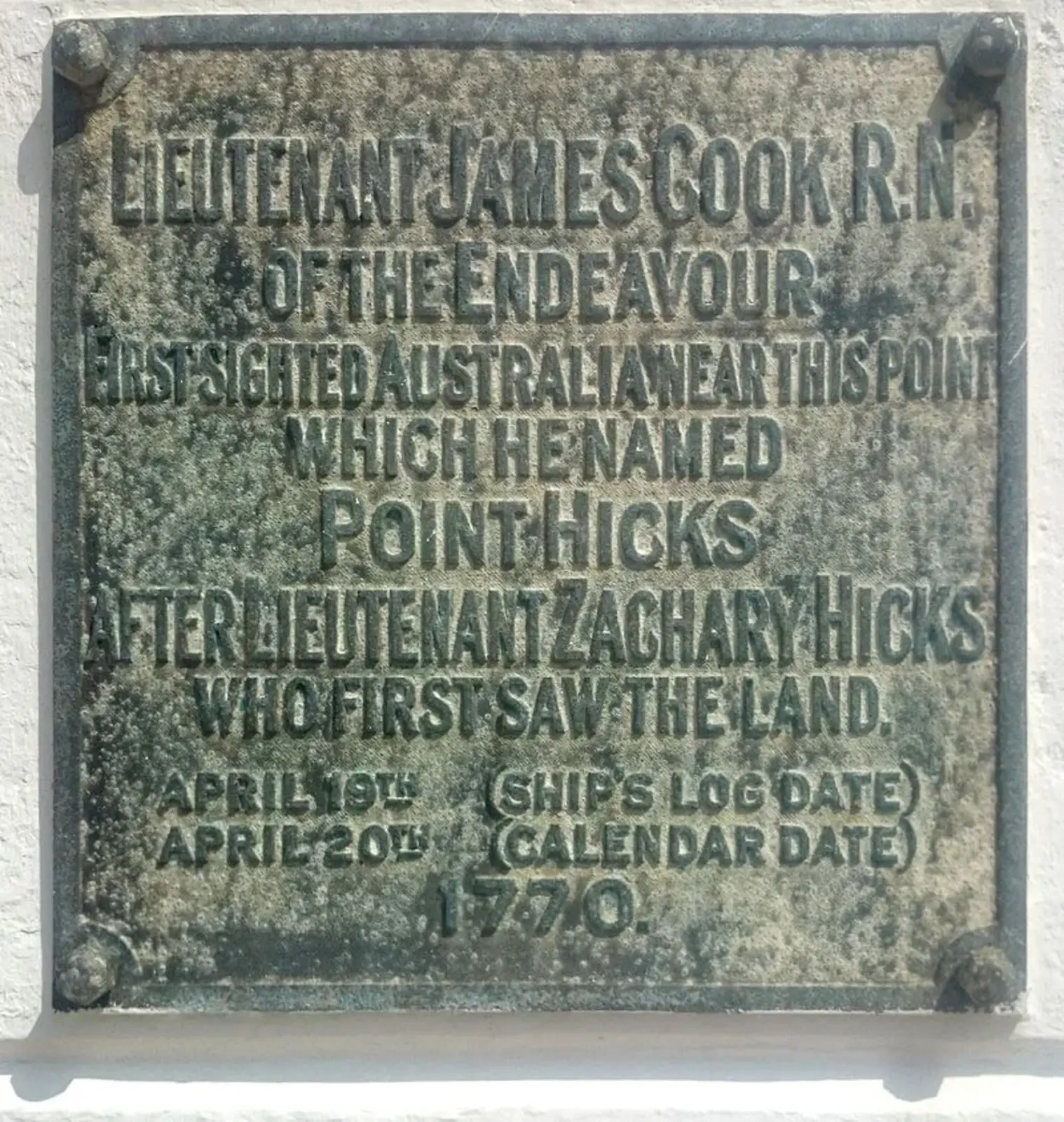 Point Hicks commemorative placque