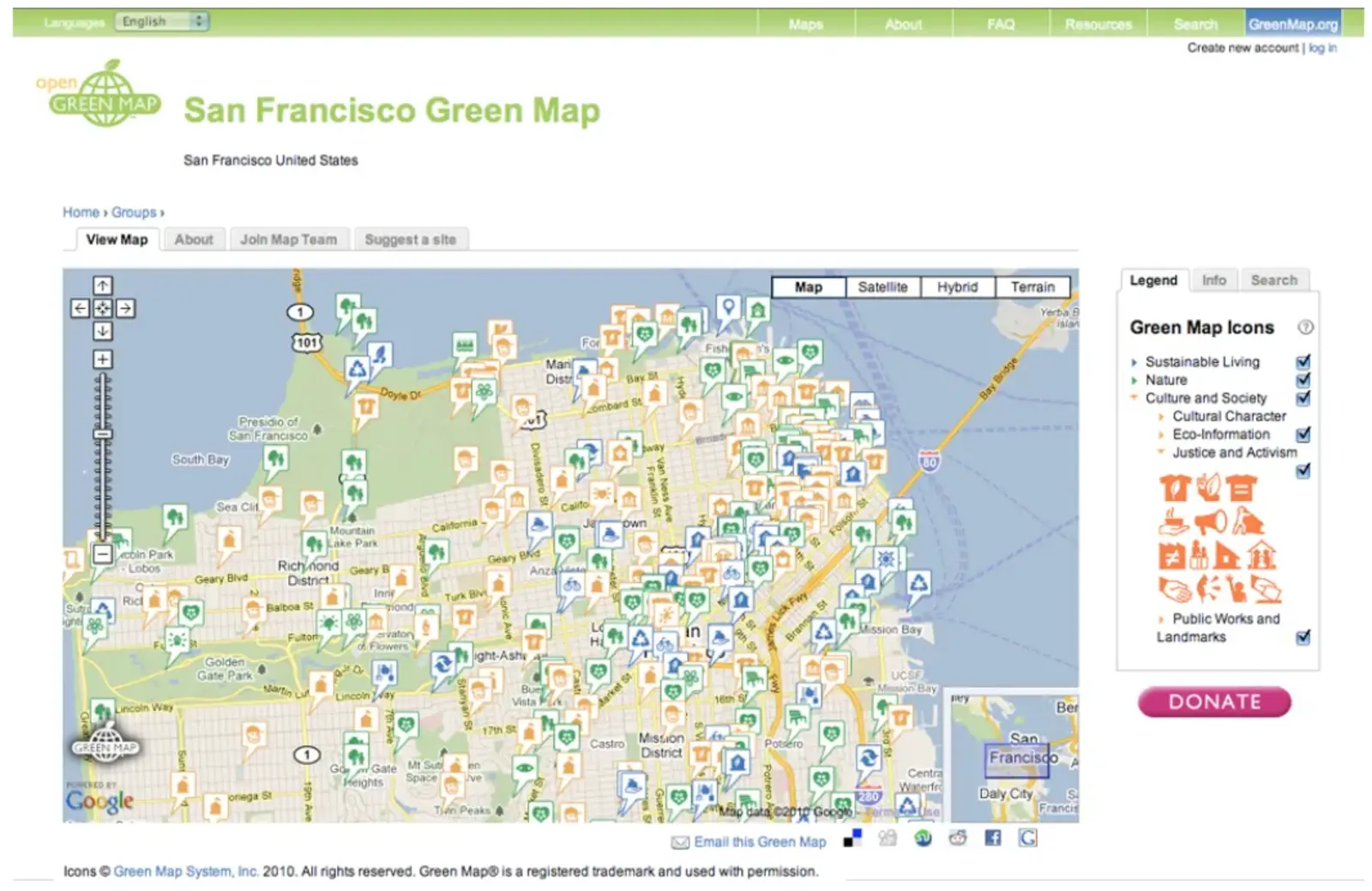 San Francisco and Northern California Access Green Map