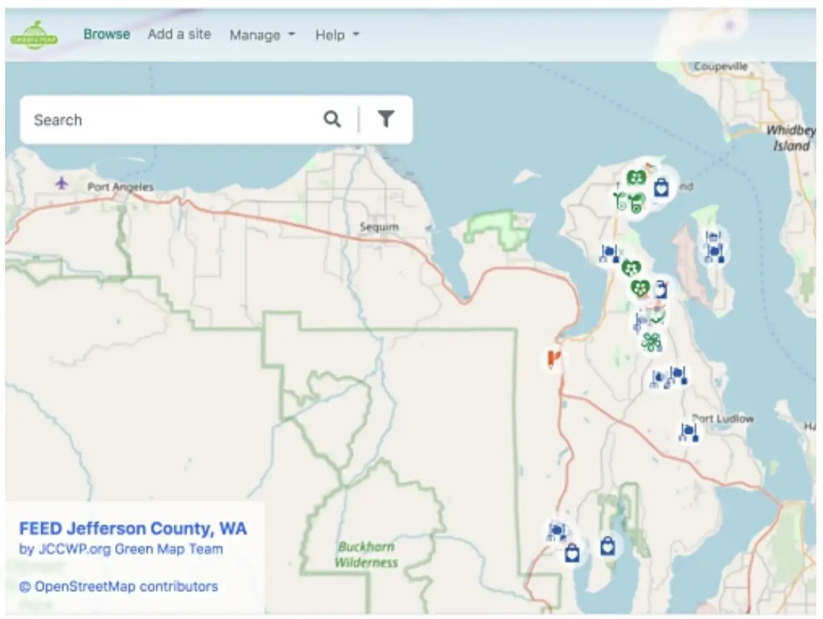 Early view of the FEED project map in Washington State