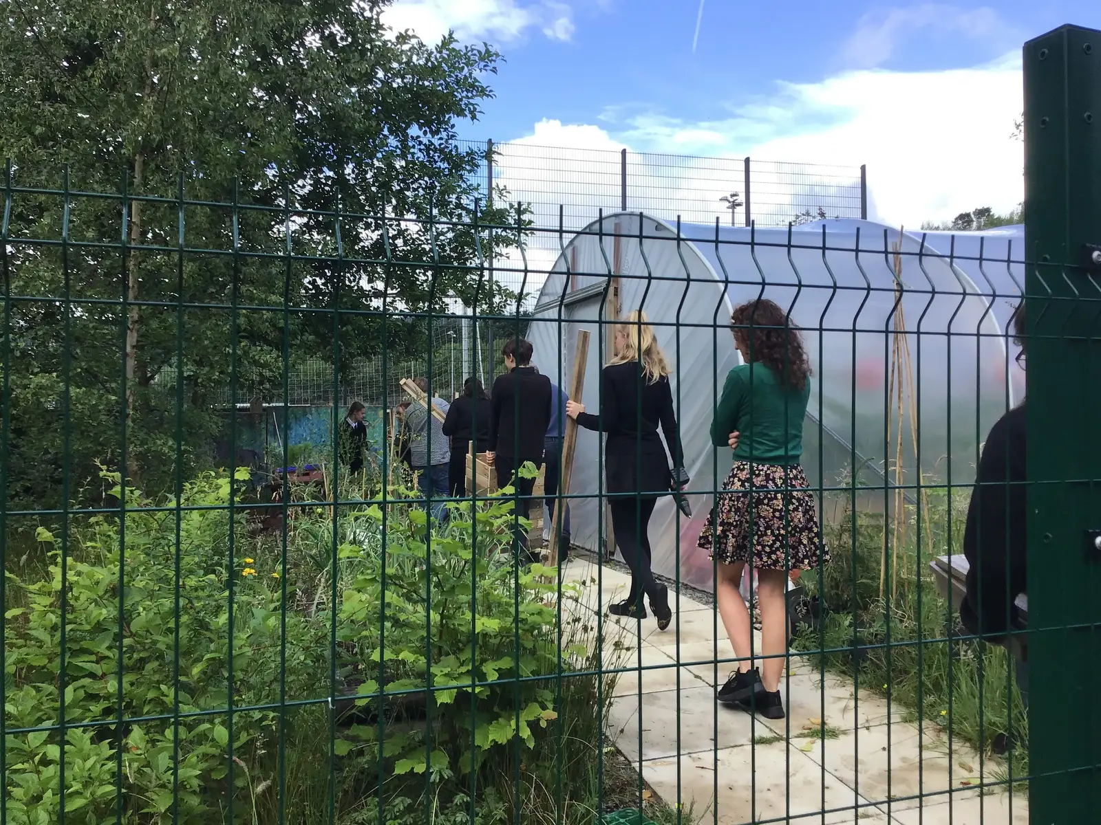 Heading to work in the polytunnel